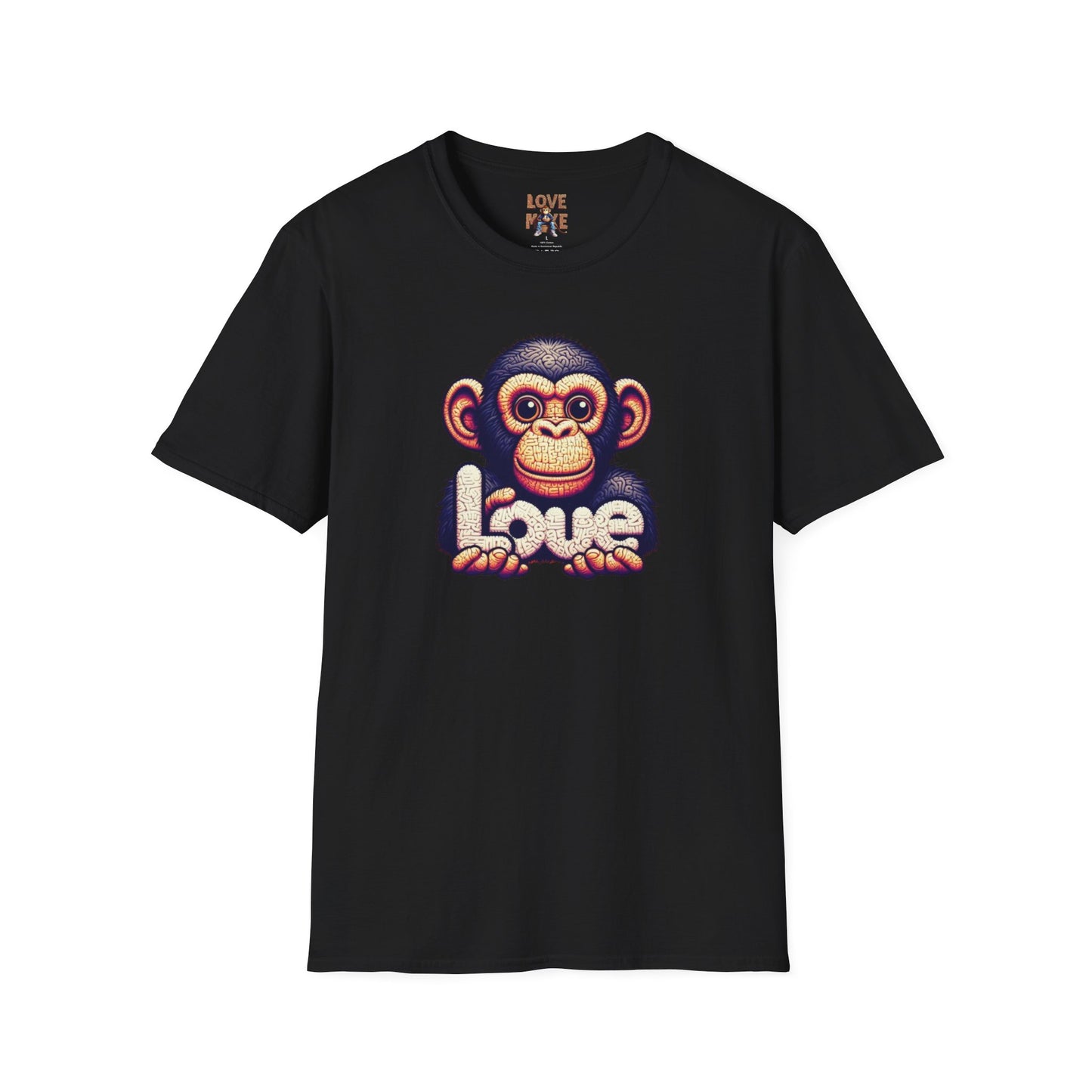 Love Monkey T-Shirt - Unique Designer Graphic Tee, Perfect Casual Wear, Ideal Designer Wear Gift