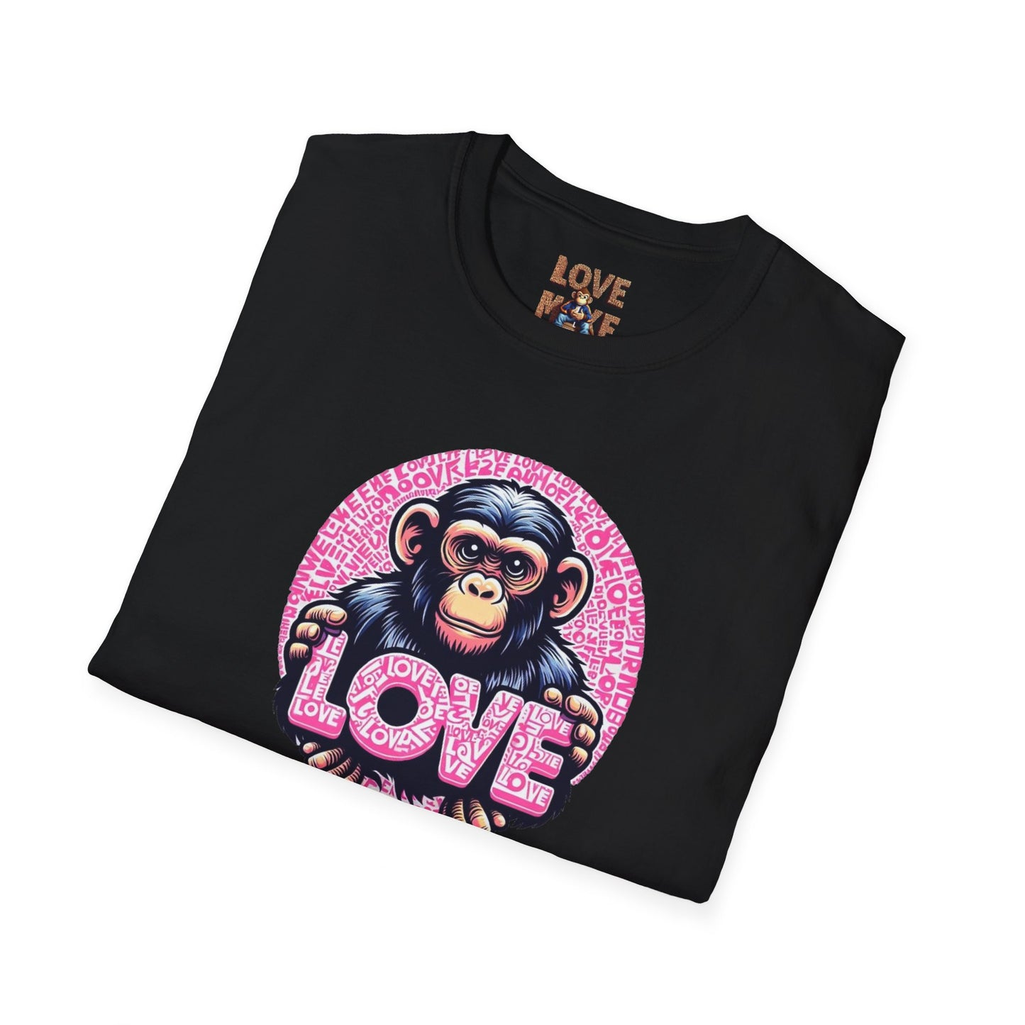 T Shirt with Unique Love Monkey Graphic, Stylish & Trendy, Ideal for Everyday Wear, Fun Gift Idea