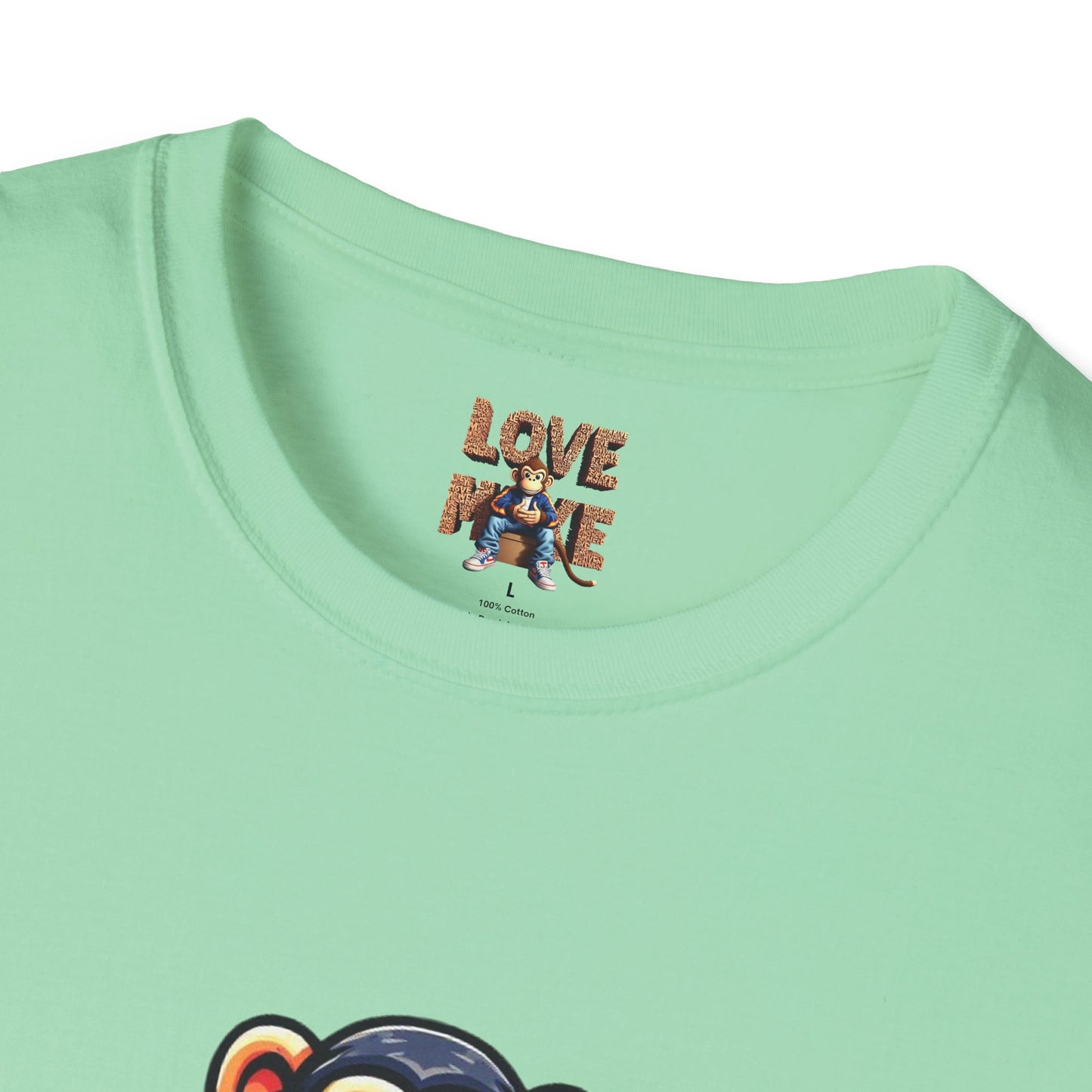 Love Monkey T-Shirt - Unique Designer Graphic Tee, Perfect Casual Wear, Ideal Designer Wear Gift