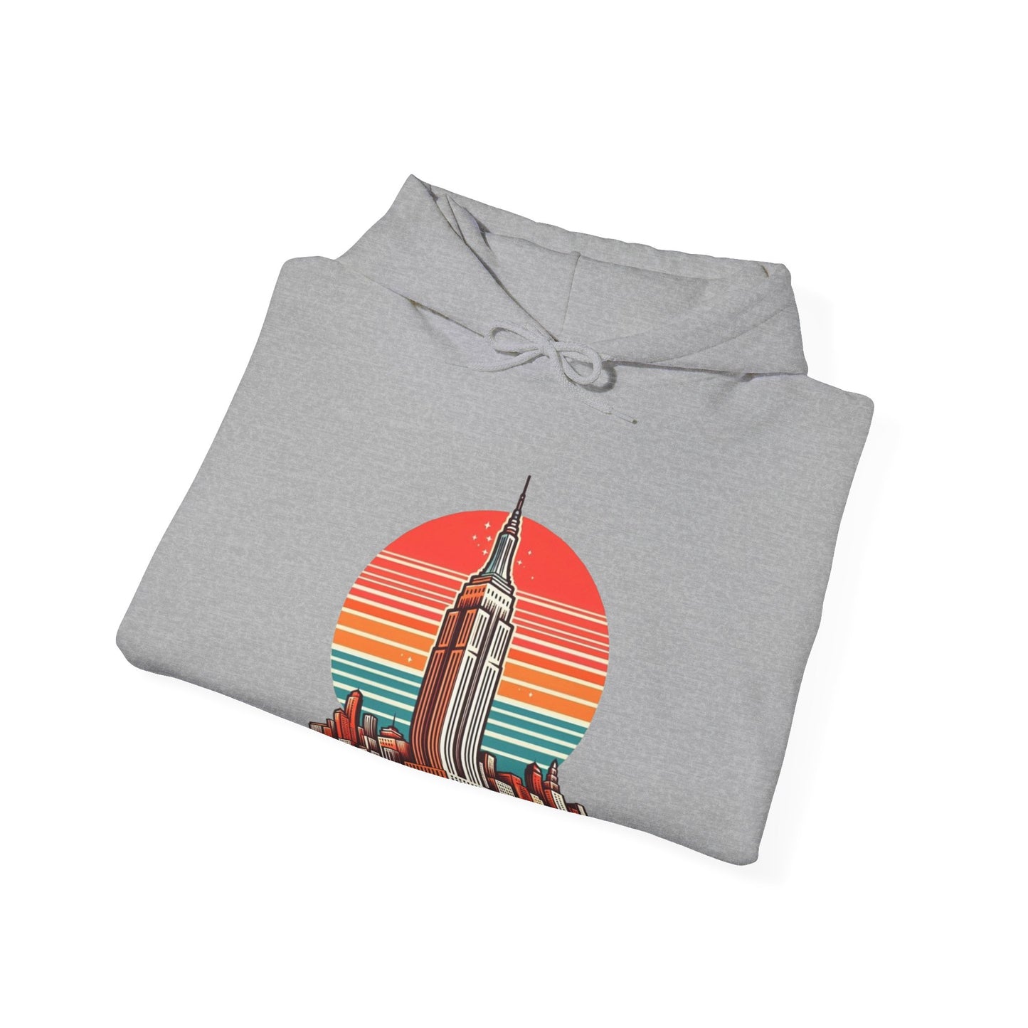 Vintage-Inspired Empire State Building Hoodie - 1970s Style Graphic Sweatshirt - Perfect for Retro Outfits and Gifts