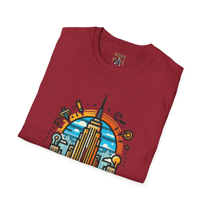 T Shirt Featuring Vintage Empire State Building Art, Retro New York City Tee for Travel Enthusiasts, Ideal Present