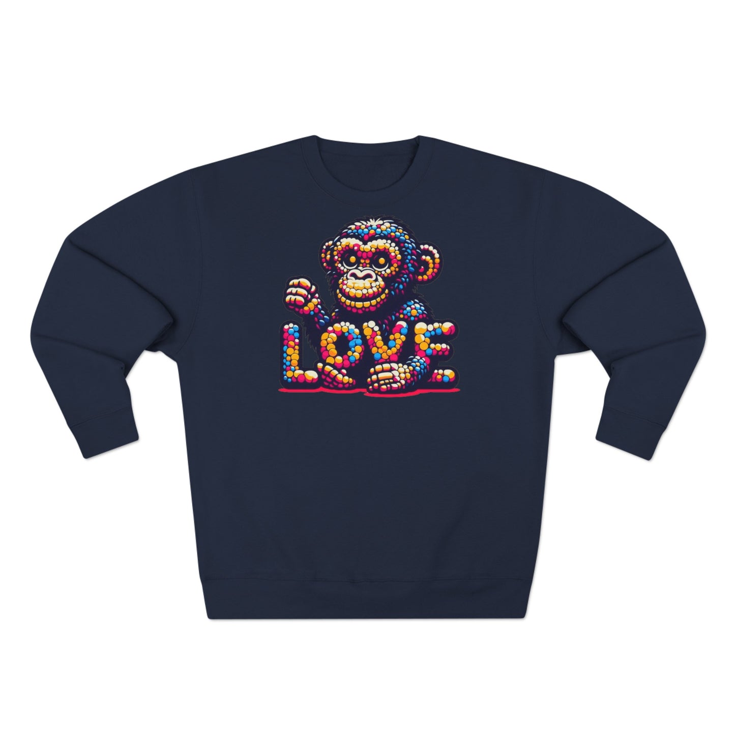 Love Monkey Sweatshirt, Unisex Premium Crewneck, Cozy Casual Wear for Him & Her, Ideal Christmas or Birthday Gift