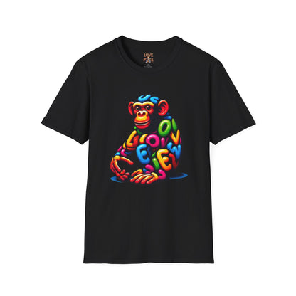 T-Shirt Love Monkey - Cool & Stylish Unisex Softstyle Tee for Casual Wear, Perfect Gift for Friends and Family