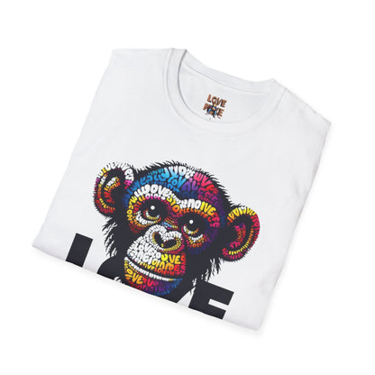 T-Shirt Love Monkey - Cool, Stylish & Trendy Unisex Softstyle Tee for Casual Wear, Perfect Gift for Friends and Family