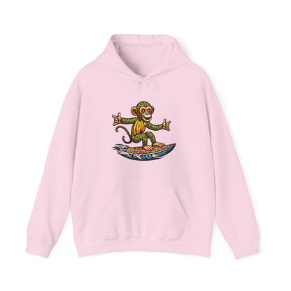 Hoodie Love Monkey Design, Cool Surfer Style Tee, Perfect for Beach Days, Great Gift for Surf Lovers