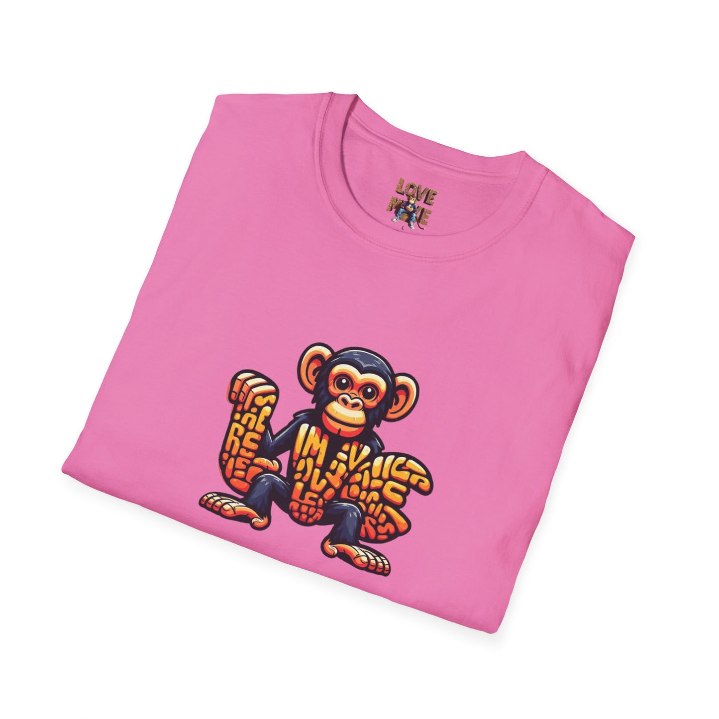 Love Monkey T-Shirt - Unique Designer Graphic Tee, Perfect Casual Wear, Ideal Designer Wear Gift