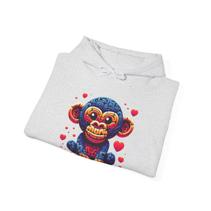 Designer Love Monkey Hoodie - Cool Graphic Animal Top, Ideal for Casual Outfits, Designer Hoodie Active