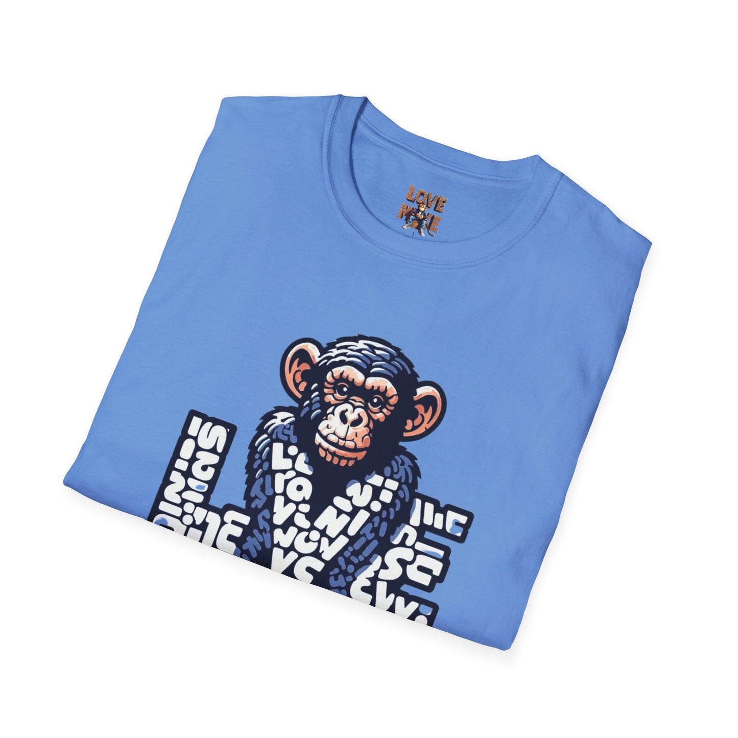 T-shirt Love Monkey Design, Cool & Stylish Tee, Perfect for Casual Wear and a Unique Gift for Friends and Family