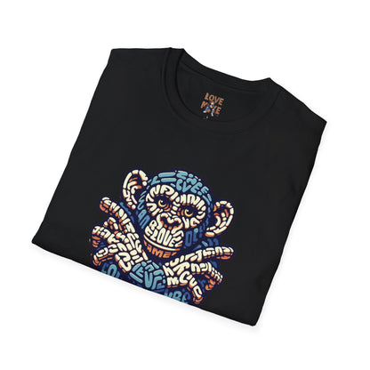 Love Monkey T-Shirt - Unique Designer Graphic Tee, Perfect Casual Wear, Ideal Designer Wear Gift