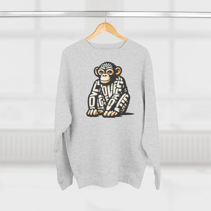 Love Monkey Sweatshirt, Unisex Premium Crewneck, Cosy Casual Wear for Him & Her, Ideal Christmas or Birthday Gift