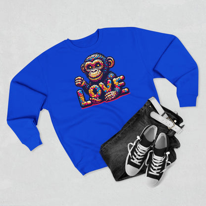 Love Monkey Sweatshirt, Unisex Premium Crewneck, Cozy Casual Wear for Him & Her, Ideal Christmas or Birthday Gift