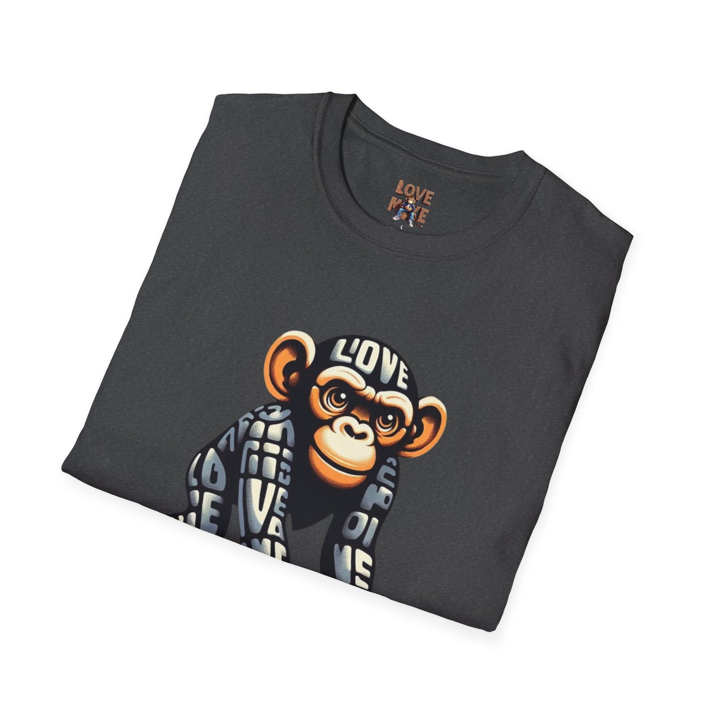 Designer Love Monkey T-Shirt - Cool Graphic Animal Top, Ideal for Casual Outfits, Designer Shirt