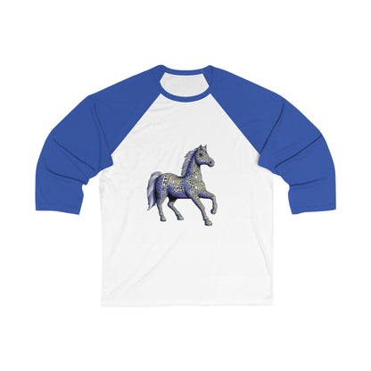 Equine \ Horse Styled 3\4 Sleeve Baseball Tee