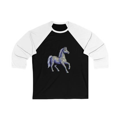 Equine \ Horse Styled 3\4 Sleeve Baseball Tee