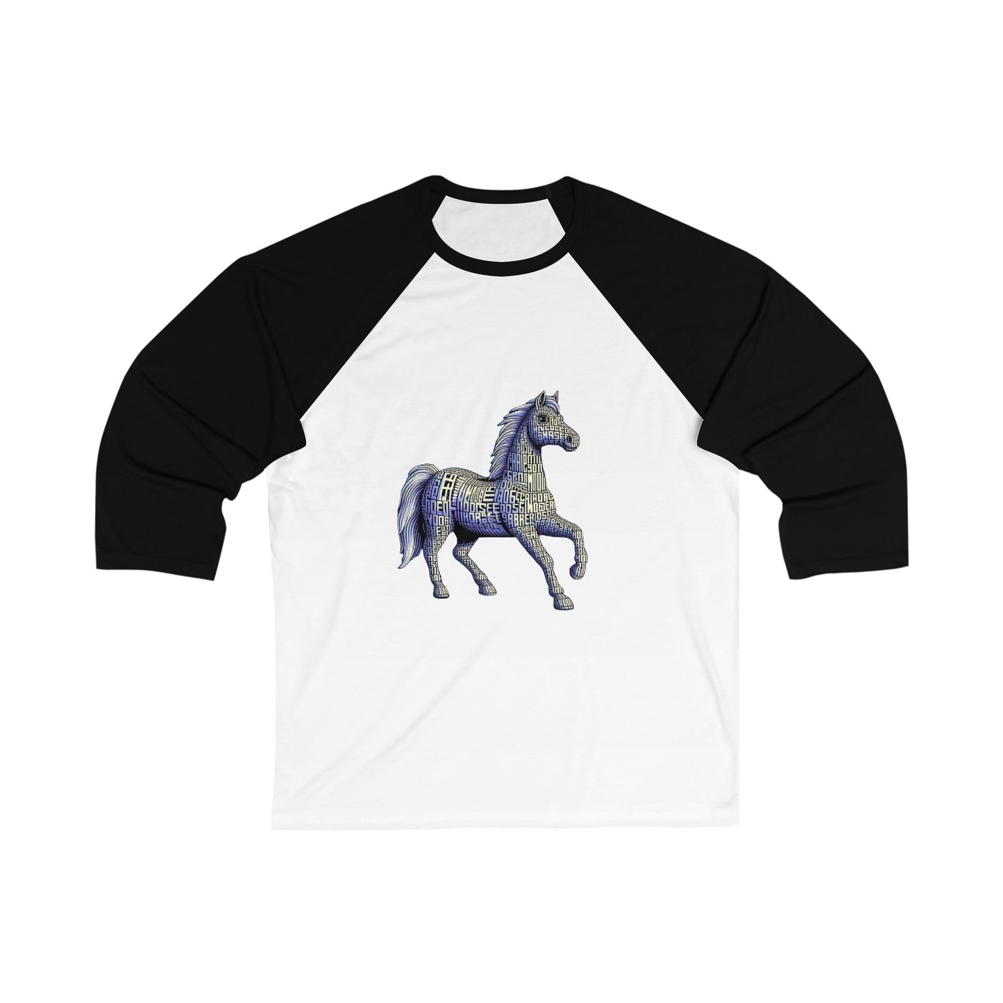 Equine \ Horse Styled 3\4 Sleeve Baseball Tee