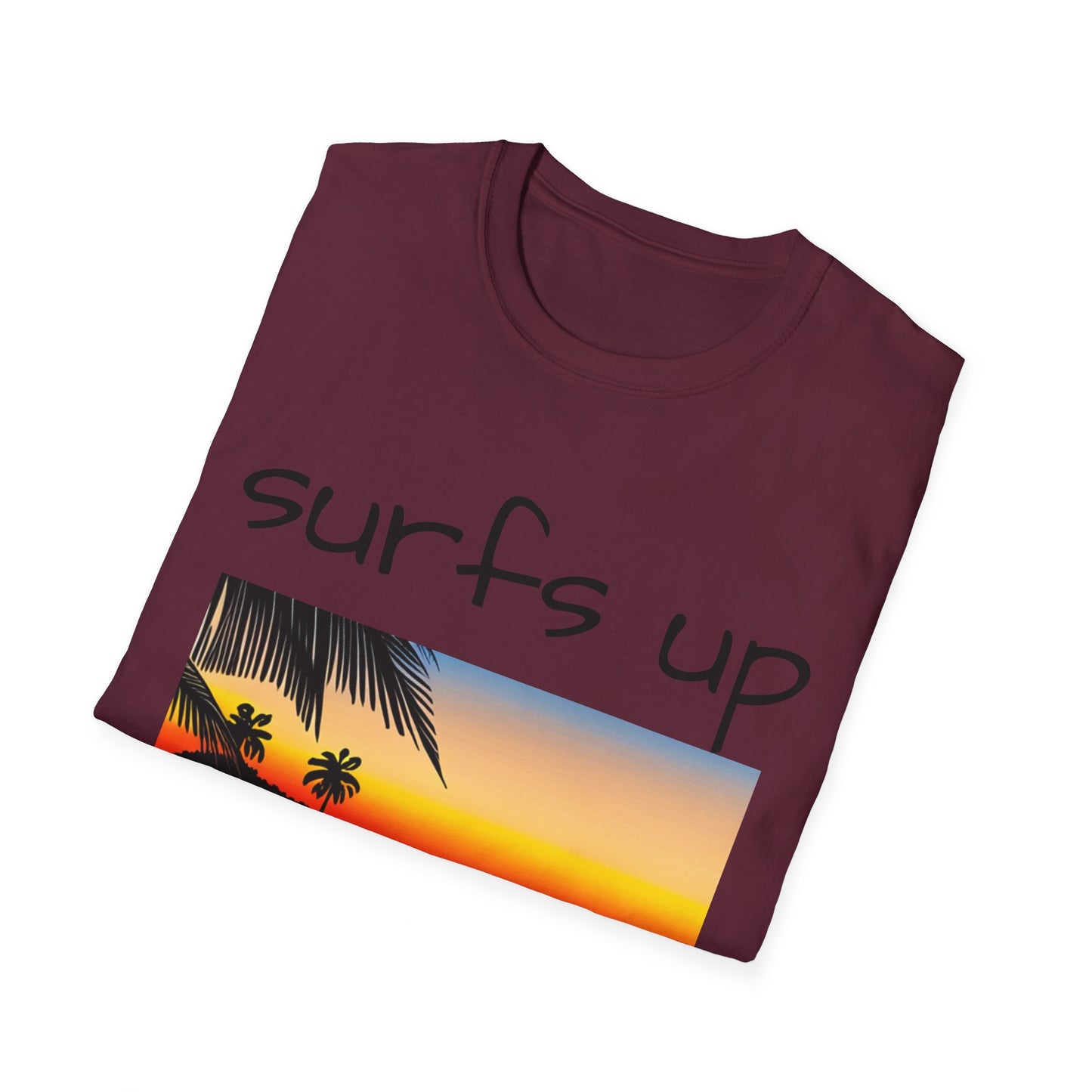 Surfing T-Shirt Surfs Up - Unisex Softstyle Tee, Perfect for Beach Lovers & Water Sports Enthusiasts, Great Gift Idea