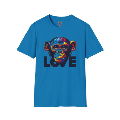 T-Shirt Love Monkey - Cool, Stylish & Trendy Unisex Softstyle Tee for Casual Wear, Perfect Gift for Friends and Family