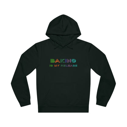 Introducing our cosy and stylish "Baking Is My Release" hoodie