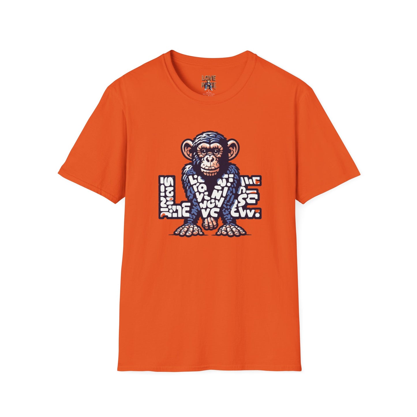 T-shirt Love Monkey Design, Cool & Stylish Tee, Perfect for Casual Wear and a Unique Gift for Friends and Family