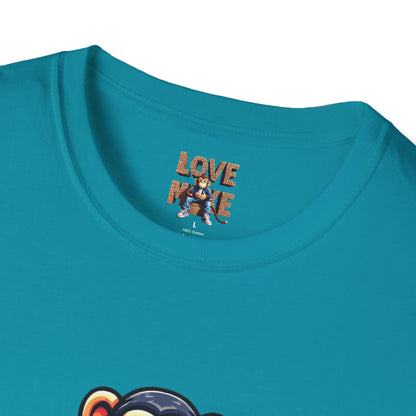 Love Monkey T-Shirt - Unique Designer Graphic Tee, Perfect Casual Wear, Ideal Designer Wear Gift