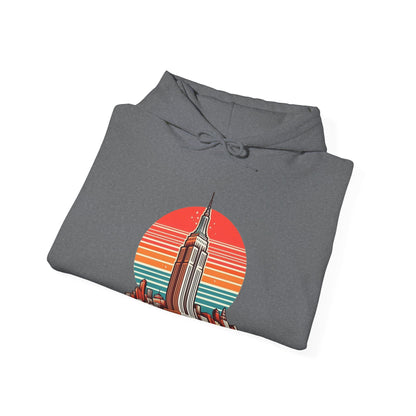 Vintage-Inspired Empire State Building Hoodie - 1970s Style Graphic Sweatshirt - Perfect for Retro Outfits and Gifts