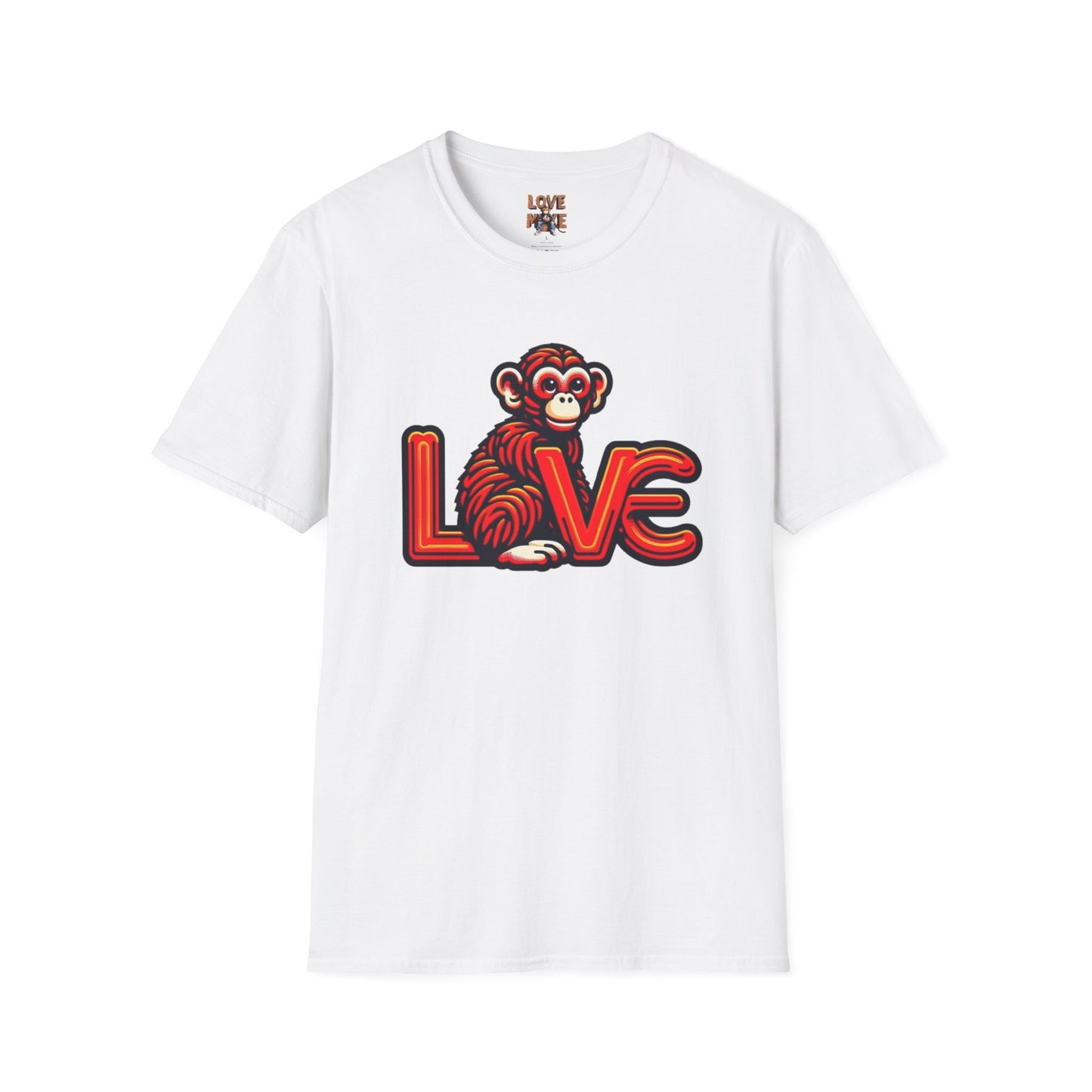 T-shirt Love Monkey Design - Cool, Stylish & Trendy - Perfect for Casual Wear - Unique Gift Idea