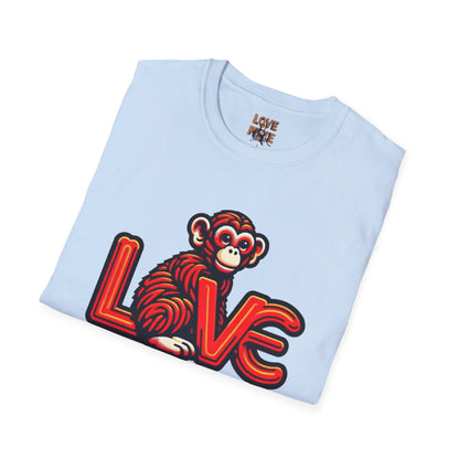 T-shirt Love Monkey Design - Cool, Stylish & Trendy - Perfect for Casual Wear - Unique Gift Idea