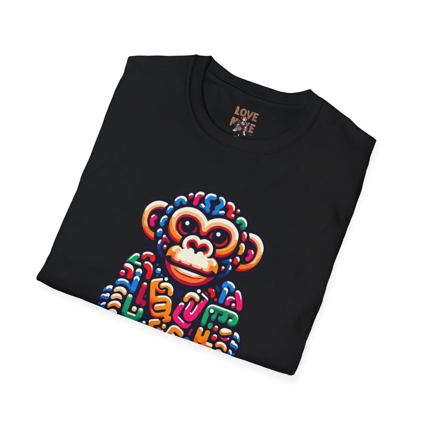 T-Shirt - Love Monkey Design, Trendy Unisex Softstyle Tee, Stylish & Cool Casual Wear, Perfect Gift for Any Occasion