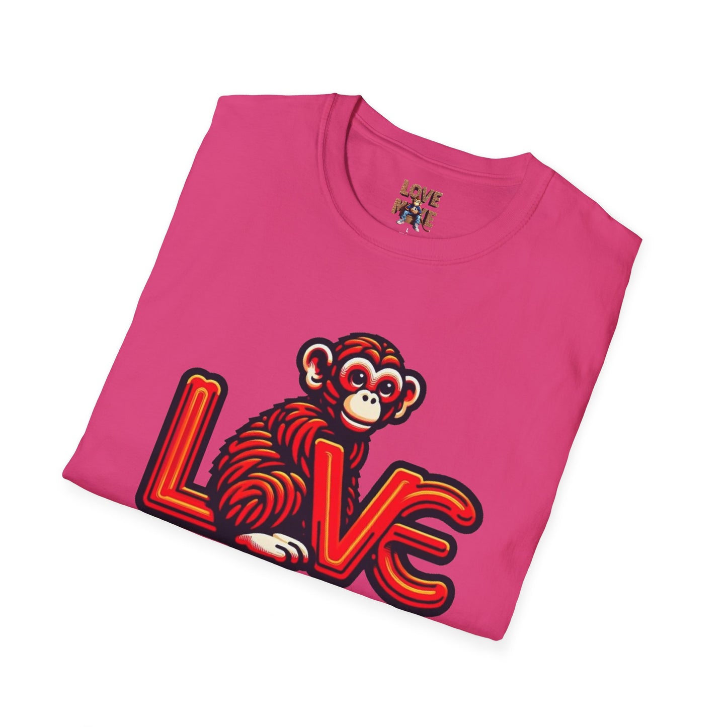 T-shirt Love Monkey Design - Cool, Stylish & Trendy - Perfect for Casual Wear - Unique Gift Idea