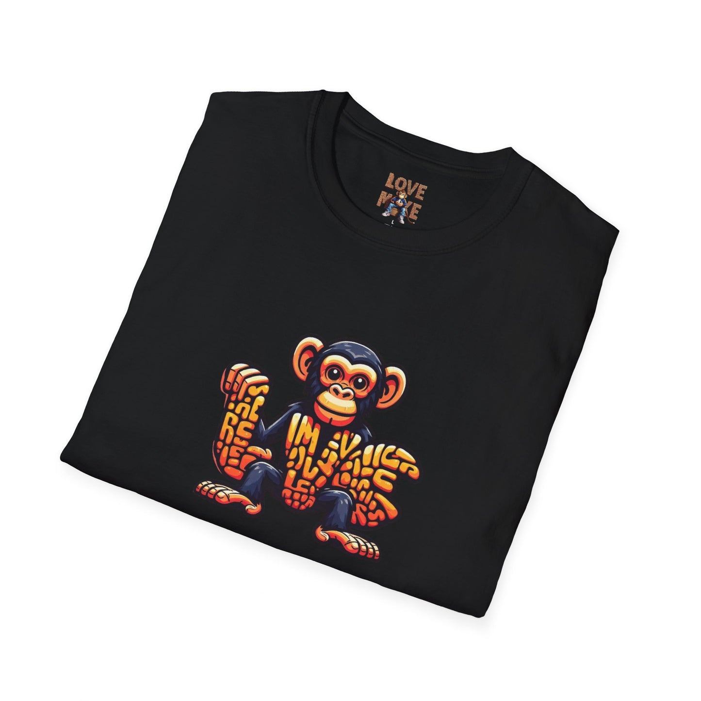 Love Monkey T-Shirt - Unique Designer Graphic Tee, Perfect Casual Wear, Ideal Designer Wear Gift