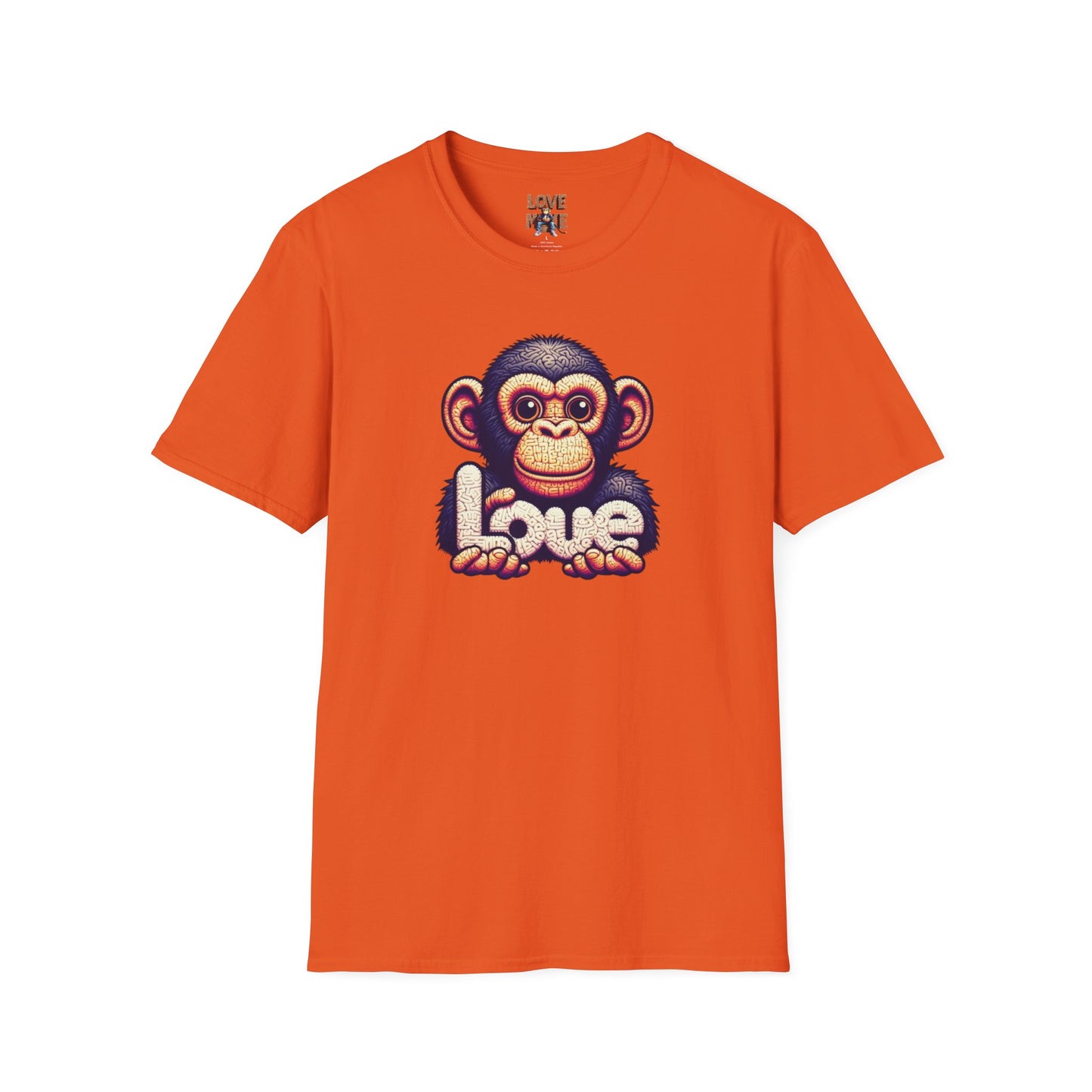 Love Monkey T-Shirt - Unique Designer Graphic Tee, Perfect Casual Wear, Ideal Designer Wear Gift