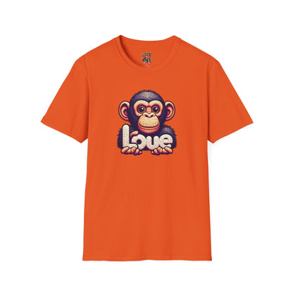 Love Monkey T-Shirt - Unique Designer Graphic Tee, Perfect Casual Wear, Ideal Designer Wear Gift