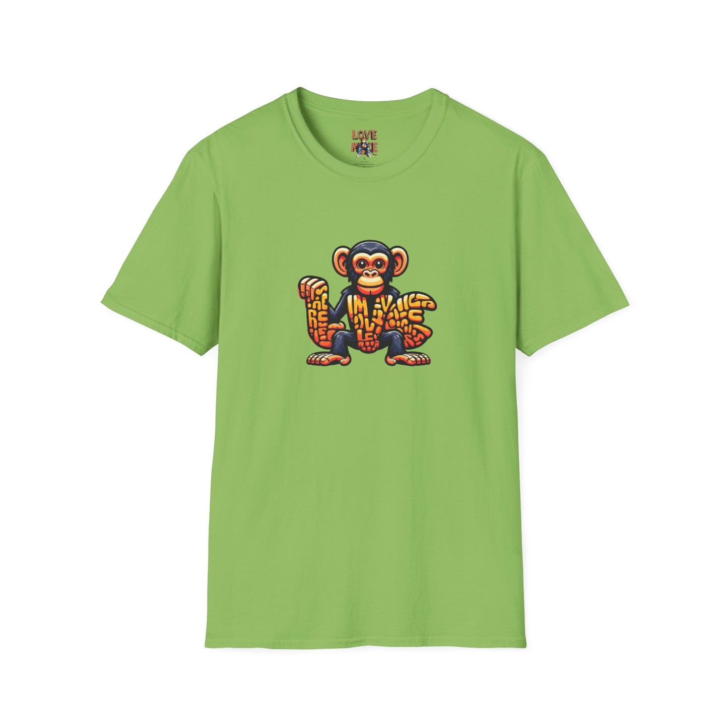 Love Monkey T-Shirt - Unique Designer Graphic Tee, Perfect Casual Wear, Ideal Designer Wear Gift