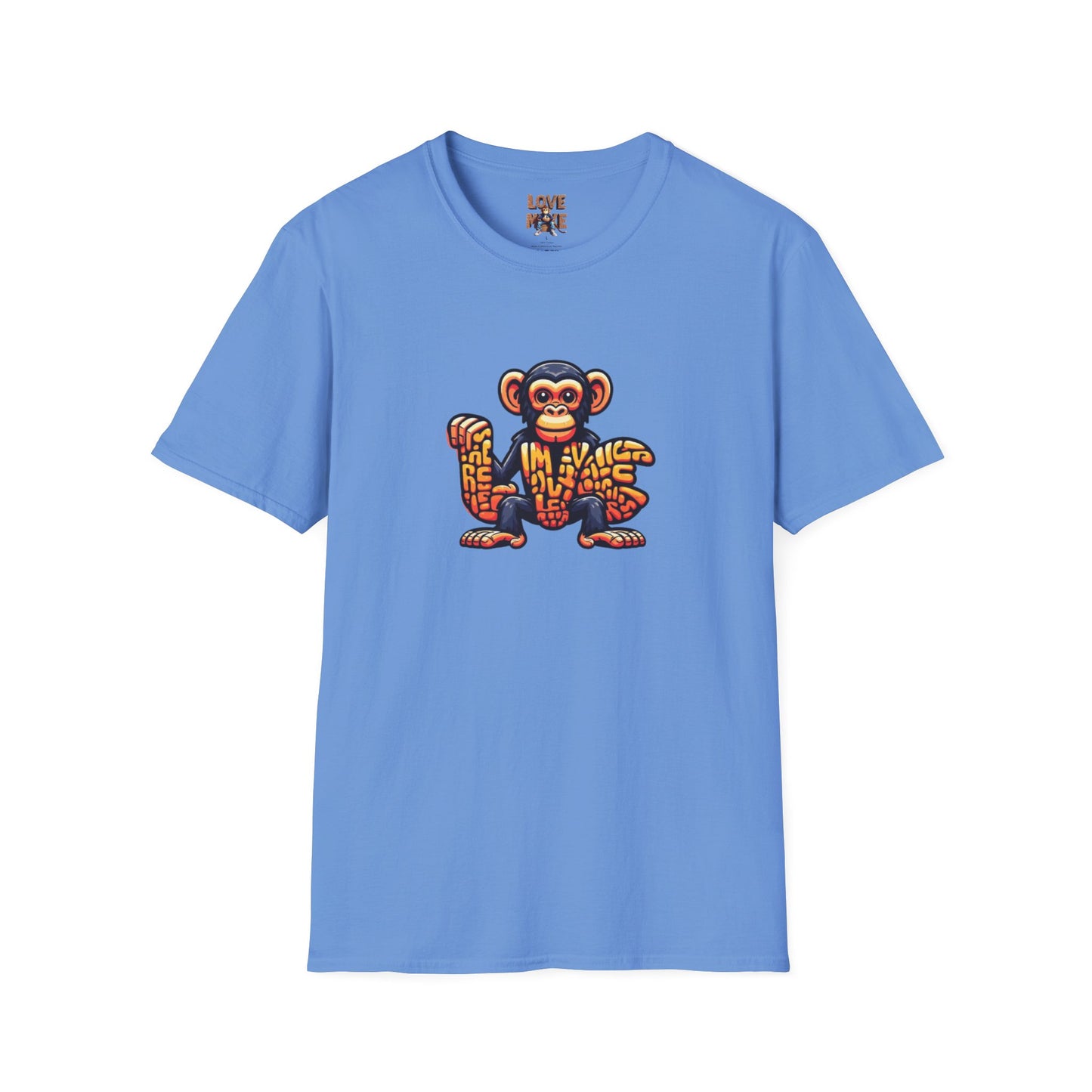 Love Monkey T-Shirt - Unique Designer Graphic Tee, Perfect Casual Wear, Ideal Designer Wear Gift