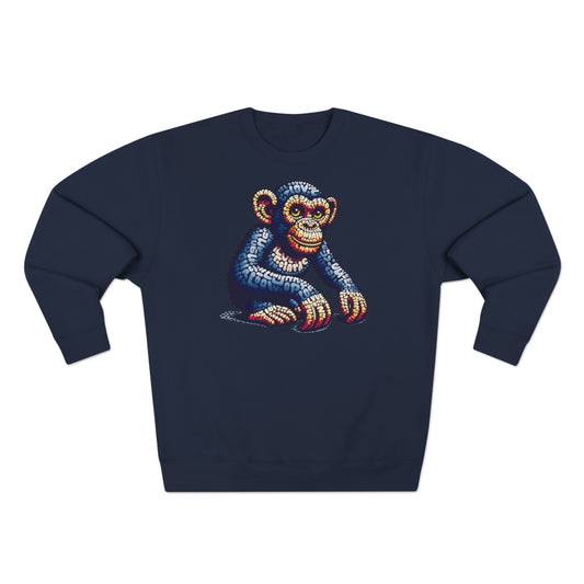 Love Monkey Sweatshirt, Unisex Premium Crewneck, Cosy Casual Wear for Him & Her, Ideal Anniversary or Birthday Gift