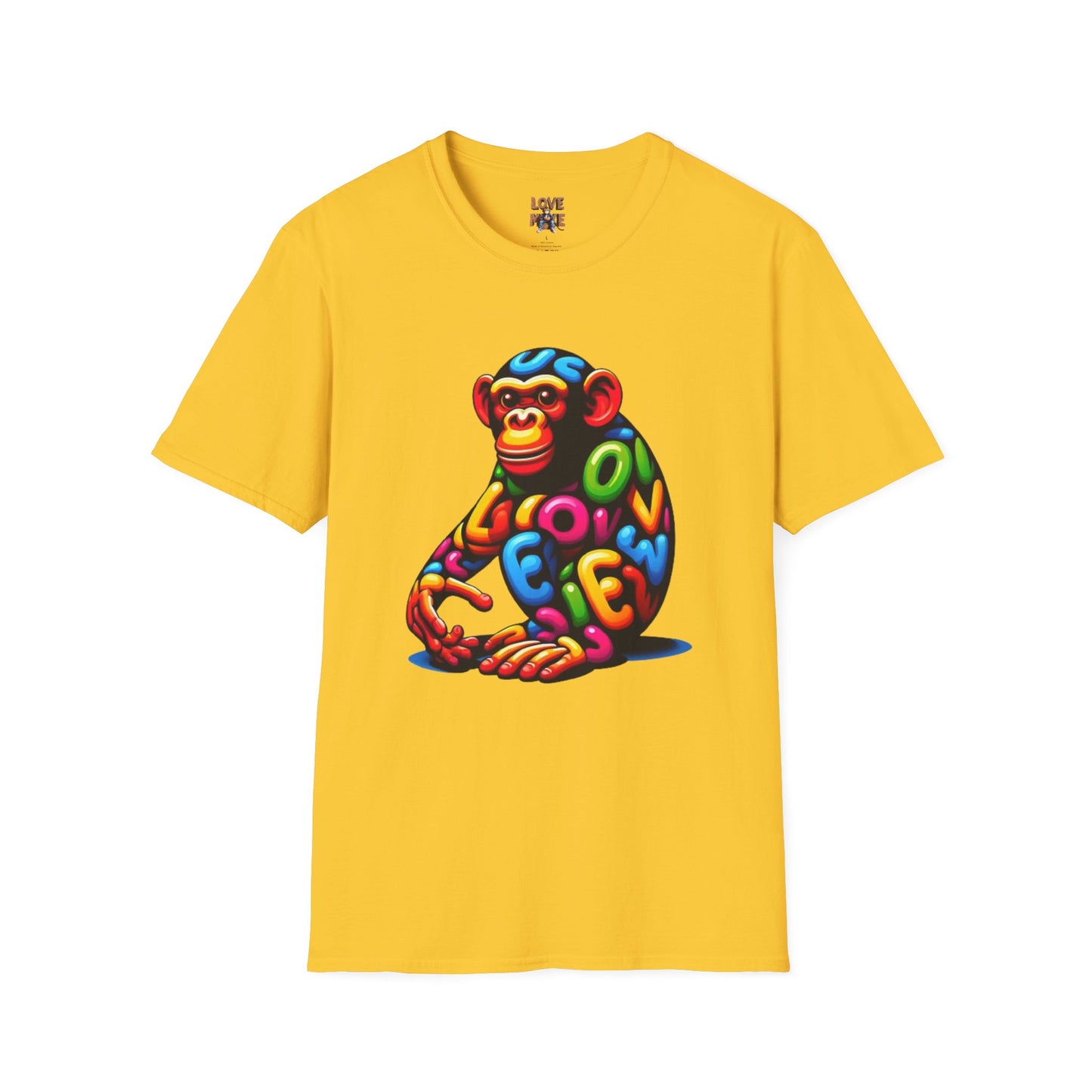 T-Shirt Love Monkey - Cool & Stylish Unisex Softstyle Tee for Casual Wear, Perfect Gift for Friends and Family