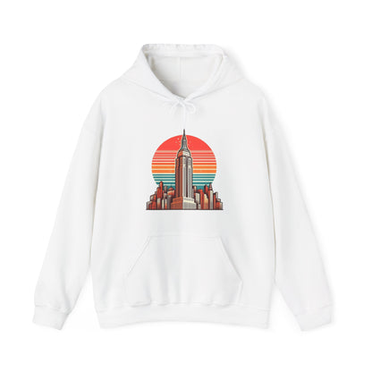 Vintage-Inspired Empire State Building Hoodie - 1970s Style Graphic Sweatshirt - Perfect for Retro Outfits and Gifts